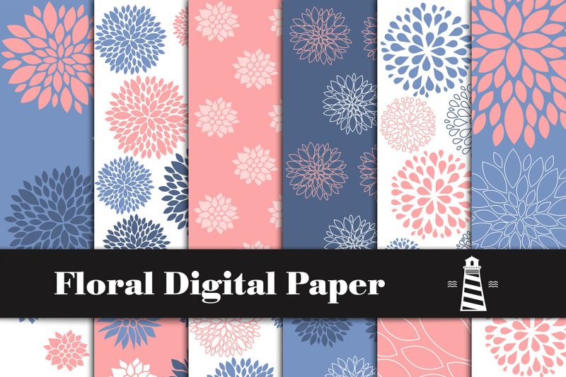 Download Free Floral Digital Paper Floral Pattern Crafter File