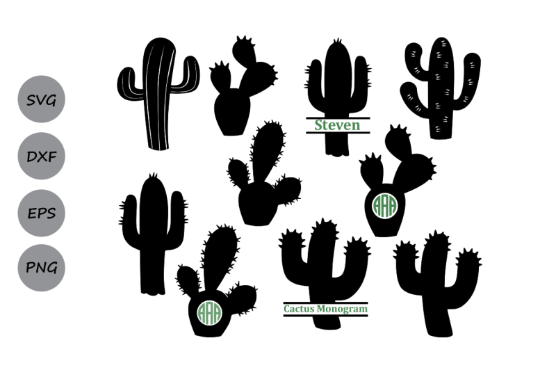 Free Cactus Svg Cactus Monogram Svg Cactus Silhouette Cactus Cutfiles Crafter File Best Free Svg Cut Files