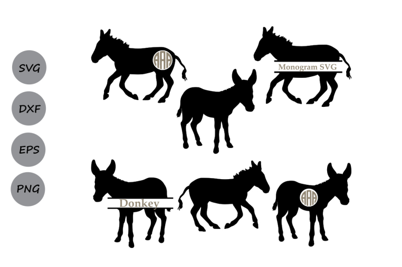 Free Donkey Svg Donkey Monogram Svg Animal Svg Farm Animal Svg Svg Dxf Crafter File Svg Free Svg Bundle