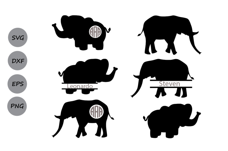 Download Free Elephant Svg Monogram Elephant Svg File Baby Elephant Svg Svg Dxf Crafter File