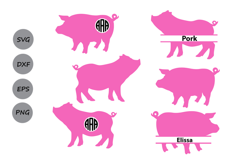 Free Pig Svg Cut File Pig Monogram Svg Farm Svg Farm Animals Svg Crafter File All Free Svg Cut Quotes Files