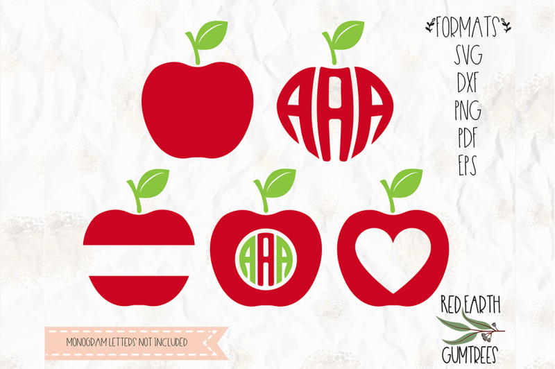 Download Free Apple monogram frame, Split SVG, PNG, EPS, DXF, PDF for cricut, cameo Crafter File ...