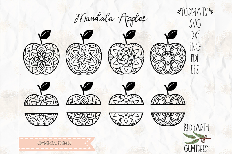 Download Free Mandala Apples Svg Png Eps Dxf Pdf For Cricut Cameo Crafter File All Svg Cut Files For Cut