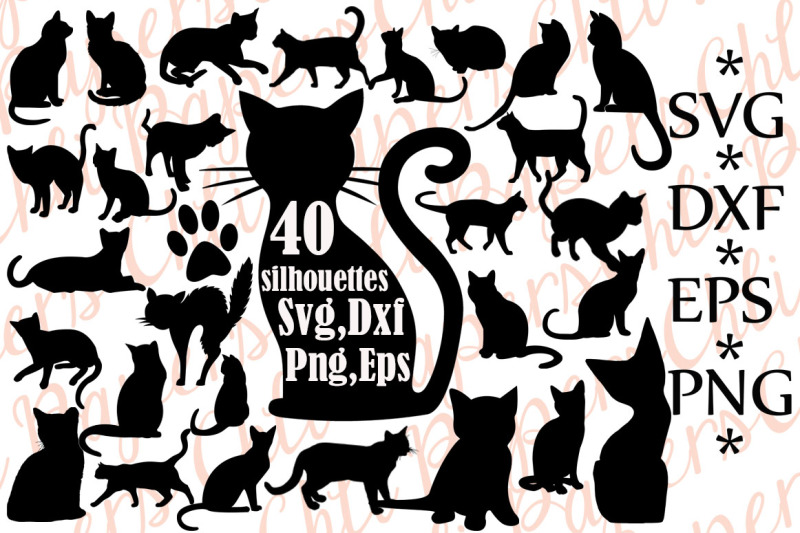 Download Free Cat Silhouettes Cat Svg Silhouettes Svg Cats Cut File Black Cat Svg PSD Mockup Template