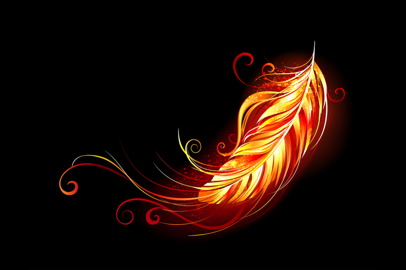Flaming Feather ( Fire Feather ) By blackmoon9 TheHungryJPEG