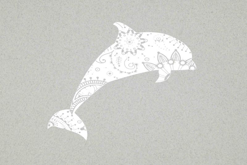 Download Free Mandala White Dolphin Svg Dxf Png Eps Crafter File ...