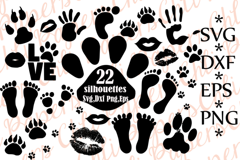 Download Paw Prints Silhouettes Svg Foot Print Svg Palm Prints Svg All Free Svg Cut Files SVG, PNG, EPS, DXF File