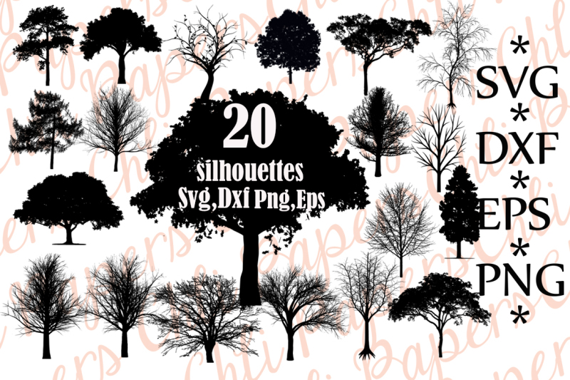 Download Free Tree Svg Bundle Tree Silhouette Svg Trees Clipart Crafter File All Free Svg Cut Files