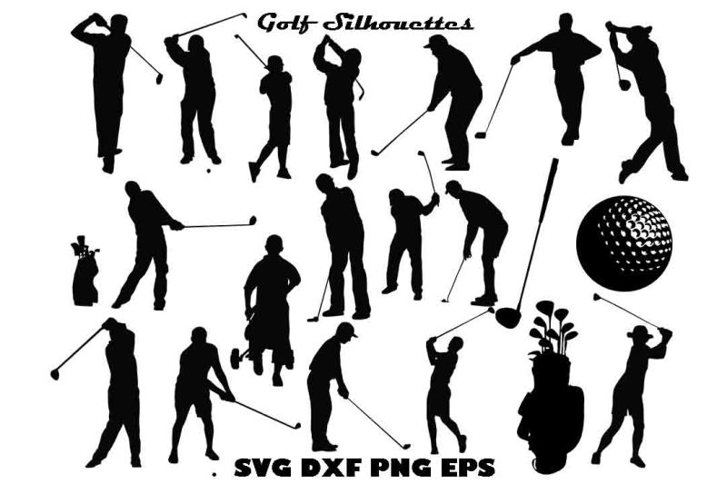 Download Free Free Golf Silhouette Dxf Png Svg Eps Crafter File PSD Mockup Template