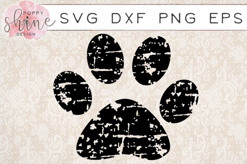 Download Distressed Paw Print Svg Png Eps Dxf Cutting Files
