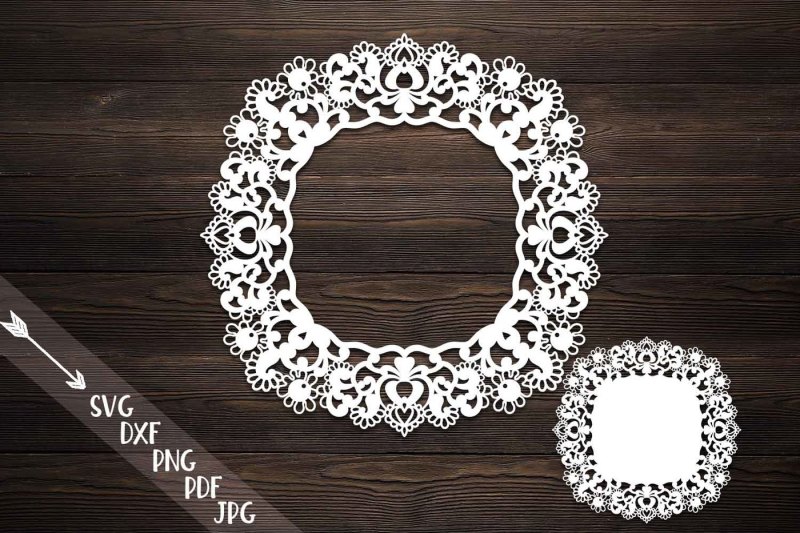 Download Free Doily Svg Laser Cut File Lace Svg Cutting Paper Cut Template Dxf PSD Mockup Template