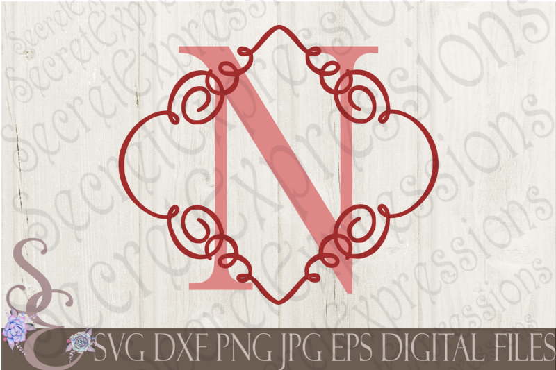 Download Free N Initial Swirl Border Svg Crafter File