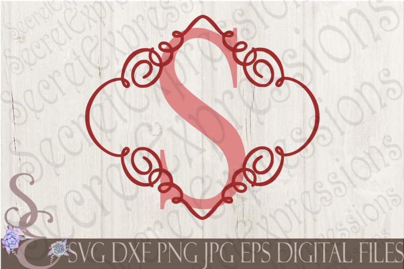 Download Free Letter S Initial Swirl Border Monogram Crafter File