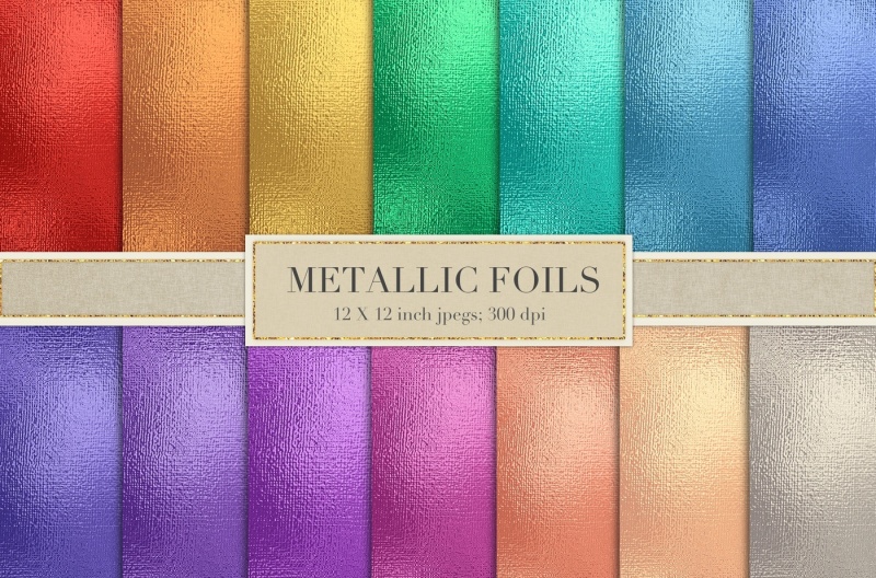 Colored metallic foil textures By Paper Farms | TheHungryJPEG.com