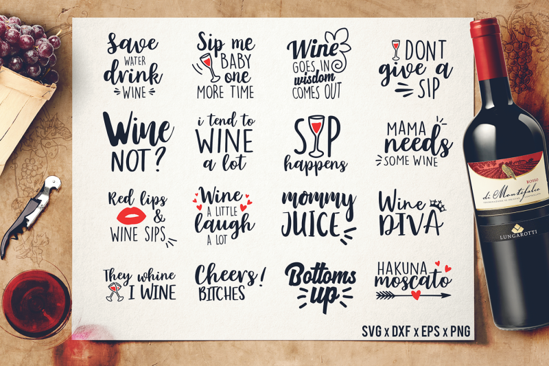 Download Wine Bundle Svg, Wine Svg, Wine Sayings Svg, Wine Glass ...