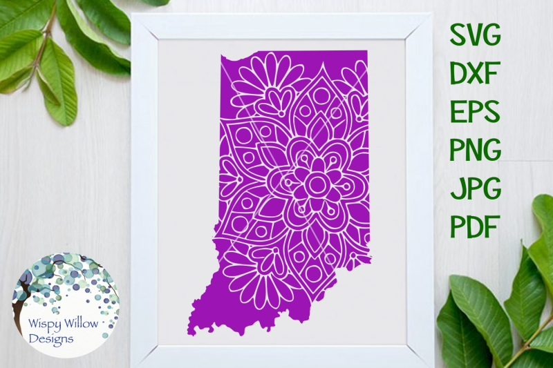 Download Free Indiana In State Mandala Svg Dxf Eps Png Jpg Pdf Crafter File