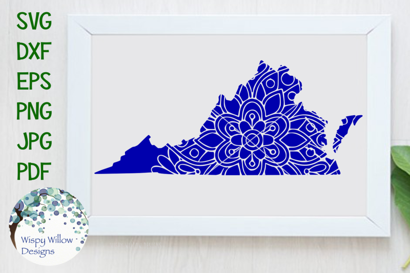 Download Free Virginia Va State Mandala Svg Dxf Eps Png Jpg Pdf Crafter File