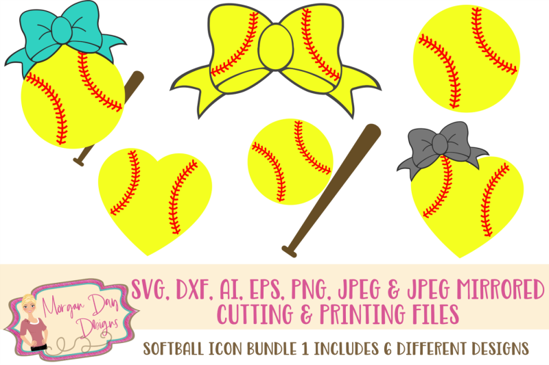 Free Softball Icon Bundle SVG, DXF, AI, EPS, PNG, JPEG Crafter File