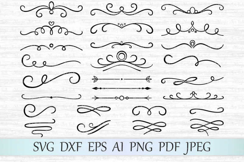 Flourish svg, Swirl svg, Divider svg, Scroll svg, Flourish cut file By ...