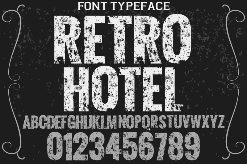 Vintage Alphabet Typeface Handcrafted Vector Label Design Retro Hotel By Vintage Font Thehungryjpeg Com
