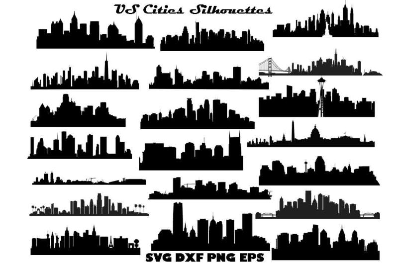 Download Free Us Cities Silhouette Svg Dxf Eps Png Crafter File Free Svg Files Funny Girls Holidays Halloween