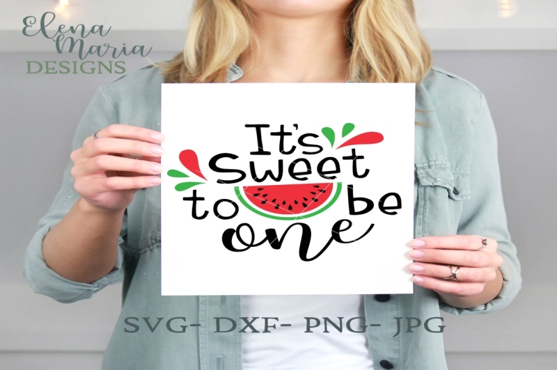 Download Free Free First Birthday Svg Watermelon Svg Its Sweet To Be One Crafter File PSD Mockup Template