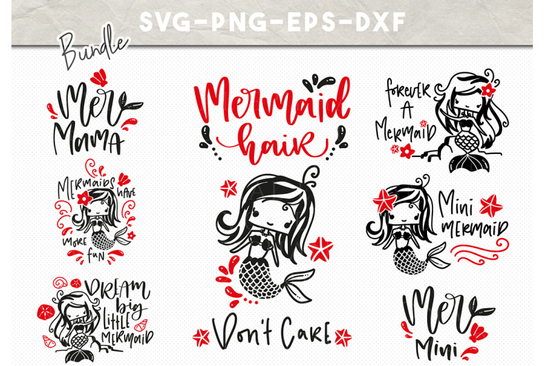 Download Free Mermaid Svg Bundle Dxf Svg Eps Png Handlettered Svg Kids Clipart Crafter File Free Svg Cut Files