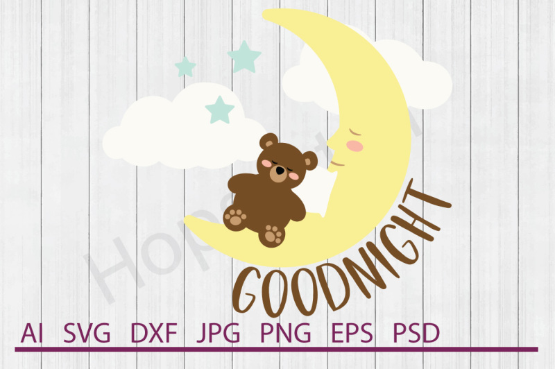 Download Free Bear On Moon Svg Bear On Moon Dxf Cuttable File Crafter File