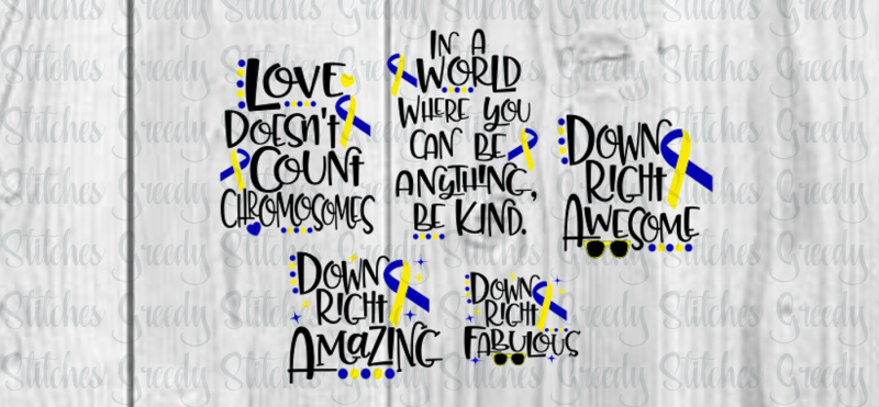 Down Syndrome Awareness Svg Dxf Eps Png Bundle