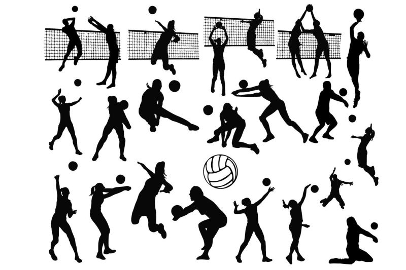 Download Free Volleyball Silhouettes Svg Png Dxf Eps Crafter File Download Free Svg Files Create Your Diy Projects