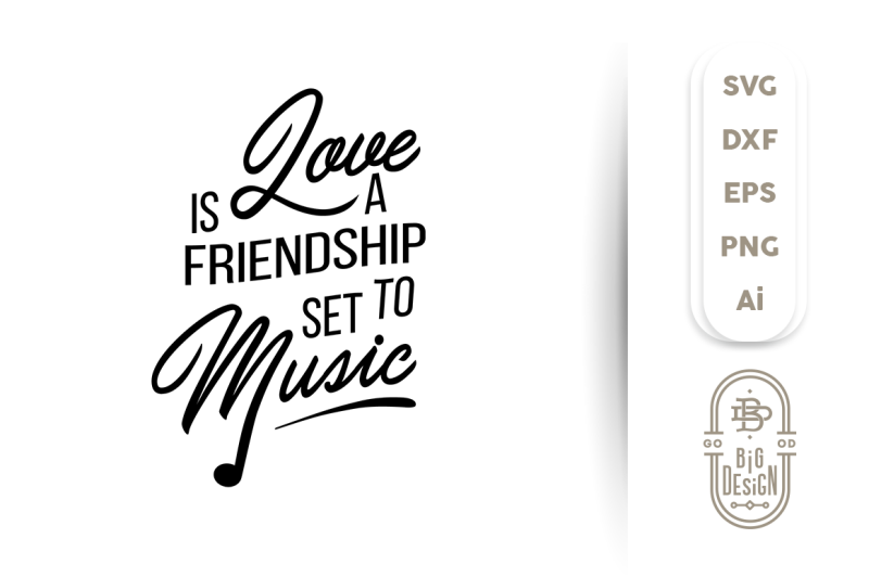 Download Free Svg Cut File Love Is Friendship Set To Music Crafter File Best Free Svg Cut Files