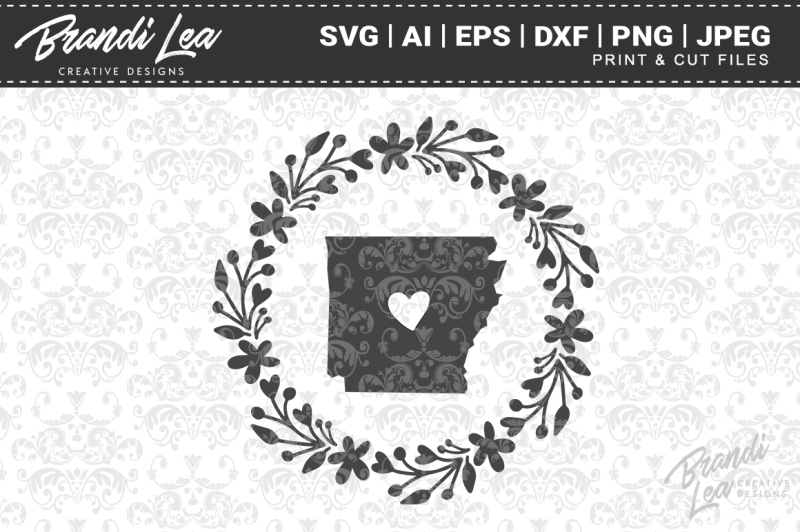 Download Free Arkansas Wreath State Map Svg Cutting Files Crafter File