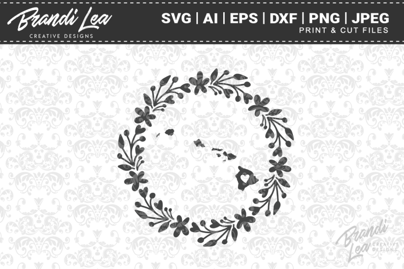 Download Free Hawaii Wreath State Map Svg Cutting Files Crafter File