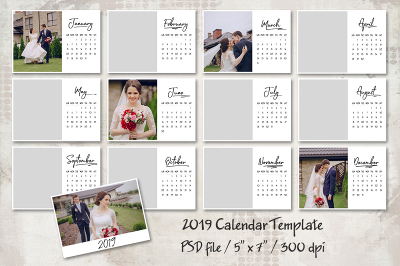 Download 2019 Calendar Mockup Psd Yellowimages