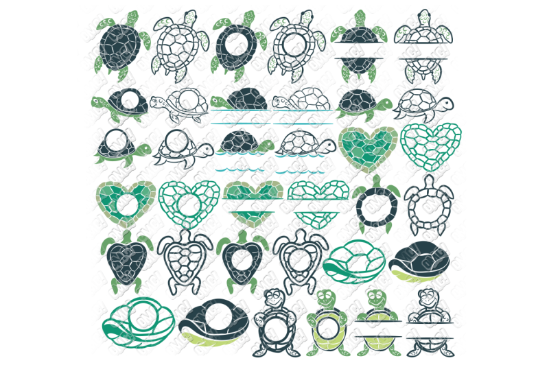 Download Free Sea Turtle Svg Monogram Bundle In Svg Dxf Png Jpeg Eps Crafter File