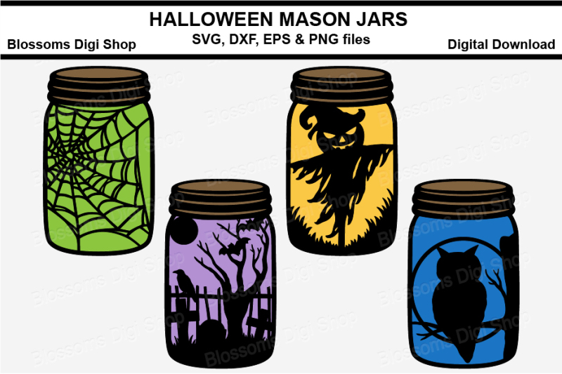 Download Free Halloween Mason Jars Svg Dxf Eps And Png Files Crafter File