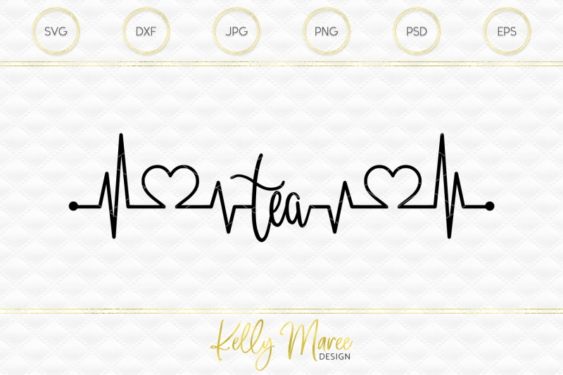 Download Free Tea Heartbeat Svg File | Cut File | Silhouette Cameo | Cricut Crafter File