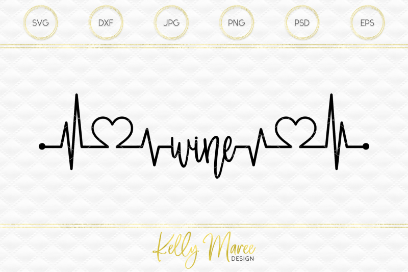 Download Wine Heartbeat SVG File | Cut File | Silhouette Cameo ...