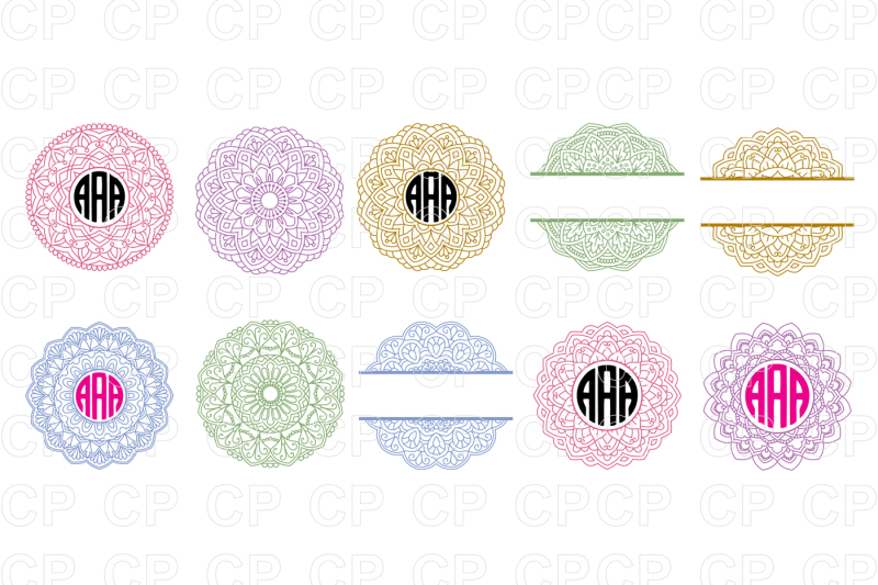 Download Free Mandala Circle Monogram Bundle Svg Cut Files Mandala Clipart Svg Best Free Svg File Cameo