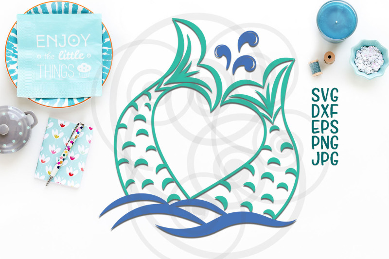 Mermaid Clipart Svg Dxf Eps Png Instant Download Mermaid at heart SVG File for Silhouette Mermaid File Cut File for Cricut