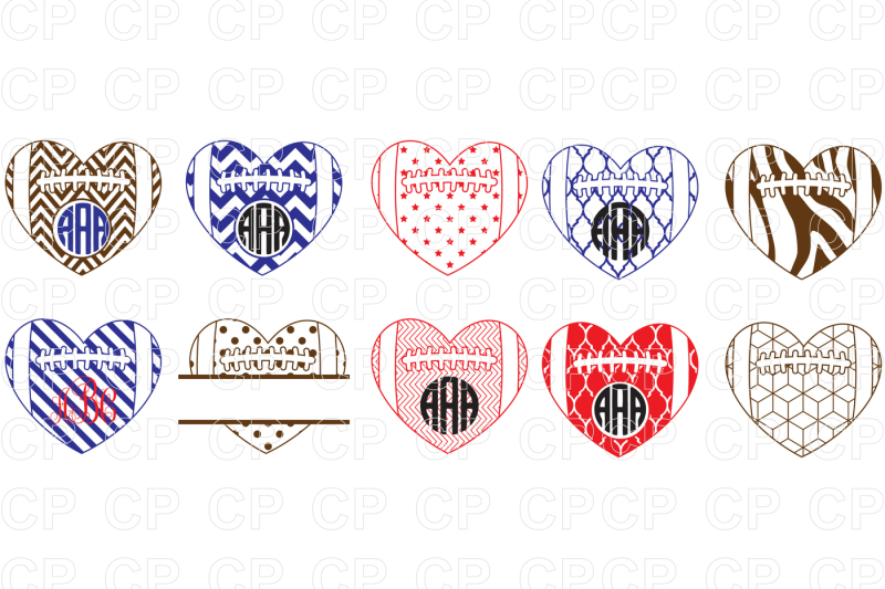 Download Free Football Heart Bundle Svg Cut Files Football Clipart Crafter File