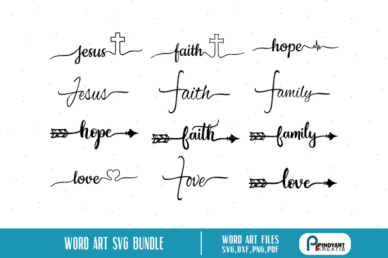 Download Free Free Arrow Svg File Arrow Word Art Svg Faith Svg Family Svg Jesus Svg Crafter File PSD Mockup Template