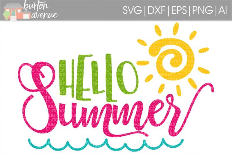 Download Free Hello Summer Svg Cut File PSD Mockup Template