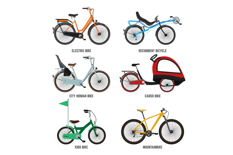 Different type of bicycles for male female and kids By ONYX | TheHungryJPEG