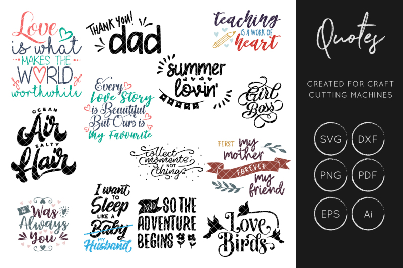 Download Quotes Bundle SVG, Quote SVG Cut File, Typography, Inspirational Quote By illuztrate ...