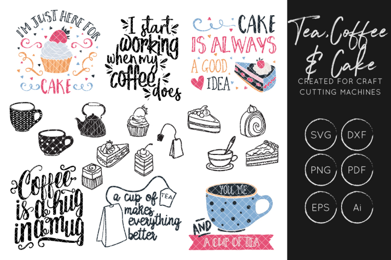 Download Free Tea Svg Coffee Svg Cake Svg Tea Quote Svg Coffee Quote Svg Crafter File Free Download Svg Files For Cricut Silhouette PSD Mockup Templates