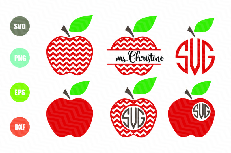 Download Chevron Apple SVG Apple Monogram SVG Teacher SVG By ...