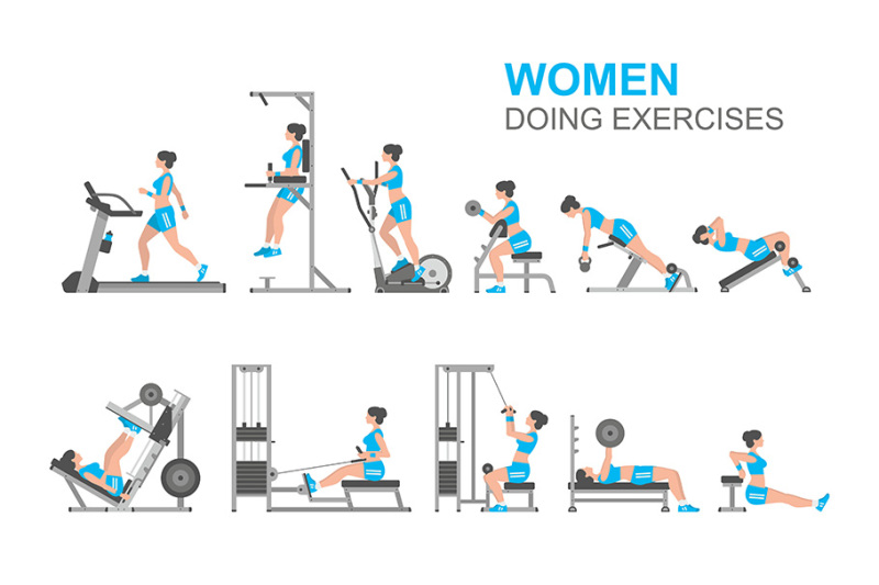 Women doing exercises By Volyk | TheHungryJPEG