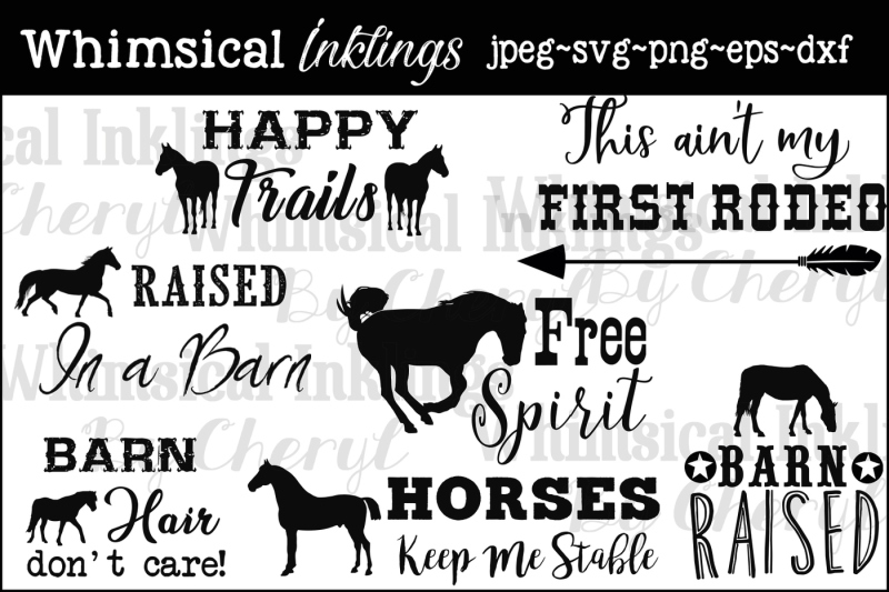 Download Happy Trails~Horse Lovers Mini Bundle SVG Set By Whimsical Inklings | TheHungryJPEG.com
