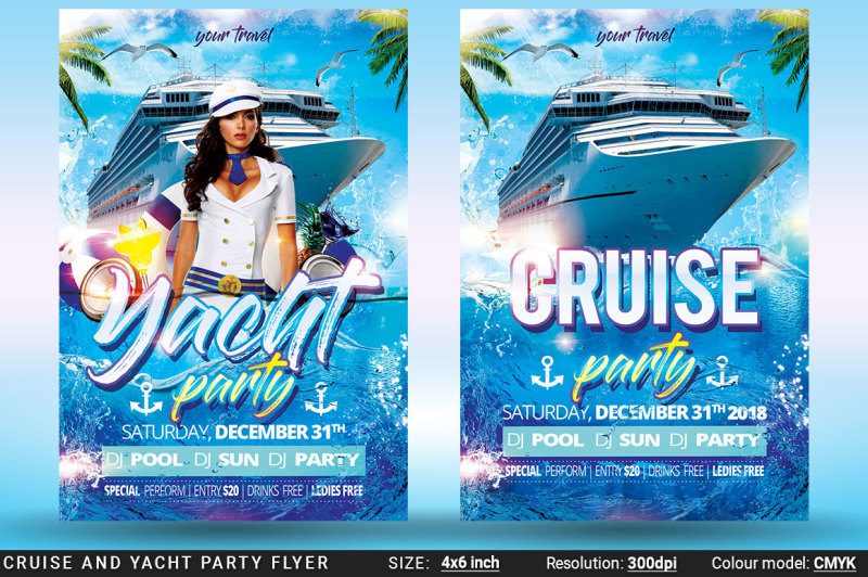 Cruise And Yacht Party Flyer By artolus | TheHungryJPEG